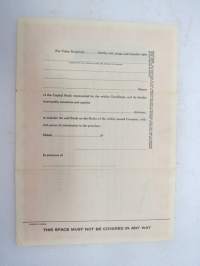 Nationwide Minerals Limited, 100 shares, nr 16662 -share certificate / osakekirja