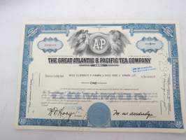 The Great Atlantic &amp; Pasific Tea Company, 1 share, nr O336518 -share certificate / osakekirja