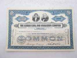 The Lehigh Coal and Navigation Company, 100 shares, nr 36669, 1948 -share certificate / osakekirja