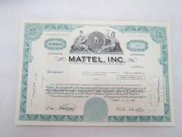 Mattel, Inc., 10 shares, nr NC084922, 1971 -share certificate / osakekirja