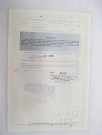Mattel, Inc., 10 shares, nr NC084922, 1971 -share certificate / osakekirja