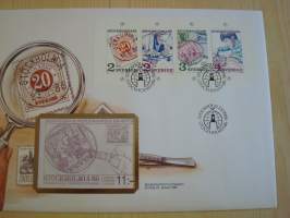 Postimerkkeily, Stockholmia, New Sweden, Delaware, 1986, Ruotsi, ensipäivänkuori, FDC, huom. kuoren koko noin 18 cm x 26 cm eli huomattavasti isompi kuin normaali