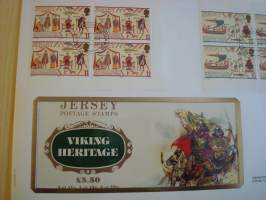 Viikinki, Viking Heritage, 1987, Jersey, ensipäivänkuori, FDC, huom. kuoren koko noin 18 cm x 26 cm eli huomattavasti isompi kuin normaali ensipäivänkuori,
