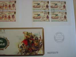 Viikinki, Viking Heritage, 1987, Jersey, ensipäivänkuori, FDC, huom. kuoren koko noin 18 cm x 26 cm eli huomattavasti isompi kuin normaali ensipäivänkuori,