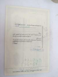 International Resistance Company, 10 shares, nr NO21720, 1963 -share certificate / osakekirja