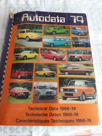 Autodata-74. Autokanta vuosilta  1966- 1974.Elektroonisten  tietojen  lisäksi  mekaaanista  tietoa, kaaviokuvia  jne.