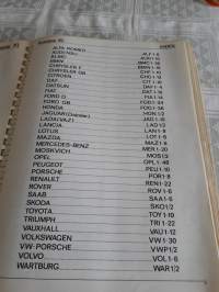 Autodata-74. Autokanta vuosilta  1966- 1974.Elektroonisten  tietojen  lisäksi  mekaaanista  tietoa, kaaviokuvia  jne.