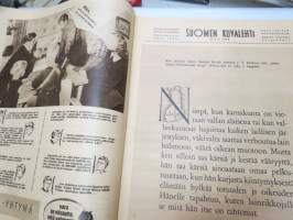 Suomen Kuvalehti 1948 nr 15, ilmestynyt 10.4.1948,  sis. mm. seur. artikkelit / kuvat / mainokset; Kansikuva Harjavalta - voimalapadon reikä, Olympia 52