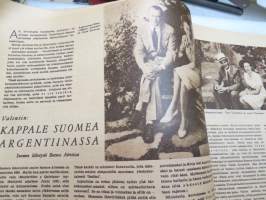 Suomen Kuvalehti 1948 nr 15, ilmestynyt 10.4.1948,  sis. mm. seur. artikkelit / kuvat / mainokset; Kansikuva Harjavalta - voimalapadon reikä, Olympia 52