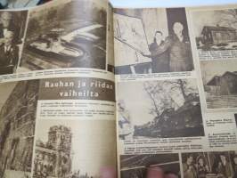 Suomen Kuvalehti 1948 nr 15, ilmestynyt 10.4.1948,  sis. mm. seur. artikkelit / kuvat / mainokset; Kansikuva Harjavalta - voimalapadon reikä, Olympia 52