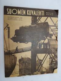 Suomen Kuvalehti 1948 nr 14, ilmestynyt 3.4.1948,  sis. mm. seur. artikkelit / kuvat / mainokset; Kansikuva Tela - &quot;Amerikkalaisia vetureita &amp; Suomen väkevin