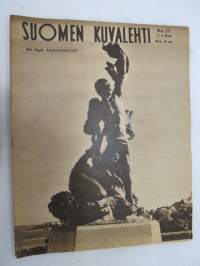 Suomen Kuvalehti 1948 nr 37, ilmestynyt 11.9.1948,  sis. mm. seur. artikkelit / kuvat / mainokset; Kansikuva Robert Stigell - Haaksirikkoiset, Fanny-Blankers Koe,