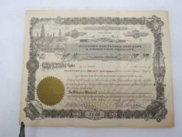 Bankers Equitability Royalty &amp; Producing Company, 25 shares, nr 1382, 1922 -share certificate / osakekirja