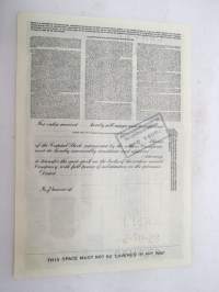 United Printers and Publishers, 100 shares, nr C1738, 1937 -share certificate / osakekirja