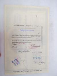 Dewey and Almy Chemical Company, 25 shares, nr B06788, 1952 -share certificate / osakekirja