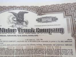 Moreland Motor Truck Company, 10 shares, nr 956, 1923 -share certificate / osakekirja