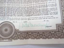 Moreland Motor Truck Company, 10 shares, nr 956, 1923 -share certificate / osakekirja