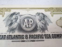 The Great Atlantic &amp; Pacific Tea Company, 100 shares, nr 87402, 1960 -share certificate / osakekirja