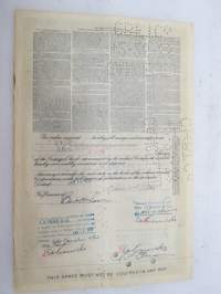 Hat Corporation of America, 100 shares, nr A3356, 1936 -share certificate / osakekirja