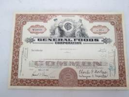General Foods Corporation, 10 shares, nr NC/O 399828, 1960 -share certificate / osakekirja