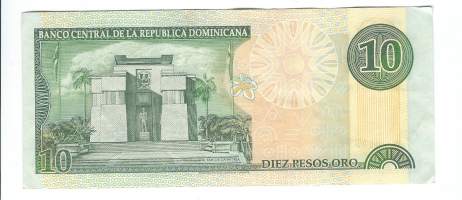 Dominikaaninen Tasavalta 10 Pesos Oro 2000 seteli