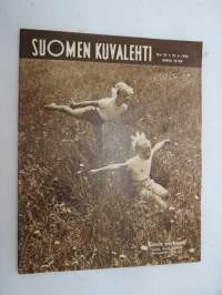 Suomen Kuvalehti 1956 nr 25, ilmestynyt 22.6.1956, sis. mm. seur. artikkelit / kuvat / mainokset; Kansikuva Kalle Kultala &quot;Kesän perhosia&quot;, Plastex - suomalaista