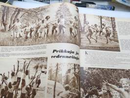 Suomen Kuvalehti 1956 nr 25, ilmestynyt 22.6.1956, sis. mm. seur. artikkelit / kuvat / mainokset; Kansikuva Kalle Kultala &quot;Kesän perhosia&quot;, Plastex - suomalaista