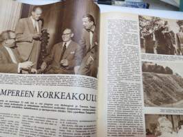 Suomen Kuvalehti 1956 nr 25, ilmestynyt 22.6.1956, sis. mm. seur. artikkelit / kuvat / mainokset; Kansikuva Kalle Kultala &quot;Kesän perhosia&quot;, Plastex - suomalaista