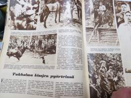 Suomen Kuvalehti 1956 nr 25, ilmestynyt 22.6.1956, sis. mm. seur. artikkelit / kuvat / mainokset; Kansikuva Kalle Kultala &quot;Kesän perhosia&quot;, Plastex - suomalaista