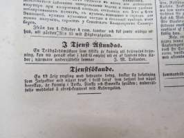 Helsingfors Tidningar, Onsdagen den 22 Maj 1850, innehåller bl. a. följande artiklar / annonser; Utnänmde - Stadsläkaren i Kuopio Dr. L.D. Thuring till