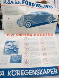 Ford V8 1935 -broschyr / sales brochure in swedish
