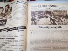 Suomen Kuvalehti 1956 nr 30, ilmestynyt 28.7.1956, sis. mm. seur. artikkelit / kuvat / mainokset; Kansikuva Marjatta Weöres - Heinäkuuta, Rämettyneisyyttä -