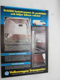Volkswagen Transporter vanerointi / beklätt lastutrymme -myyntiesite / brochure