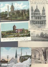 Kirkkoja maailman turuilta  - paikkakuntakortti, kirkkopostikortti 6 kpl
