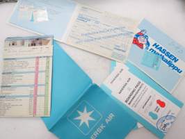 Maersk Air Tax Free Shop Price List + 2 matkalippukantaa + 4 boardin pass´ia + paperipussi