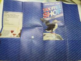 Maersk Air Tax Free Shop Price List + 2 matkalippukantaa + 4 boardin pass´ia + paperipussi