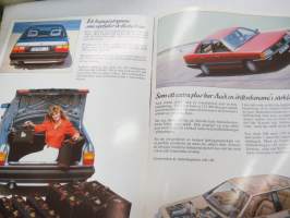 Nya Audi 100 1982 -broschyr / brochure in swedish, myyntiesite ruotsiksi