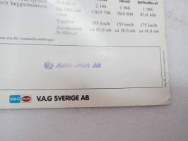 Nya Audi 100 1982 -broschyr / brochure in swedish, myyntiesite ruotsiksi