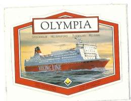 Olympia / Viking Line tarra , 9x12 cm
