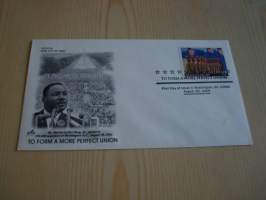 Martin Luther King Jr., 2005, USA, ensipäiväkuori, FDC. Minulla on myös samaa kuorta sarjan erilaisilla postimerkeillä sekä kymmeniä muita Martin Luther King