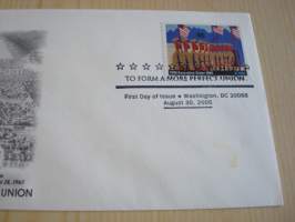 Martin Luther King Jr., 2005, USA, ensipäiväkuori, FDC. Minulla on myös samaa kuorta sarjan erilaisilla postimerkeillä sekä kymmeniä muita Martin Luther King