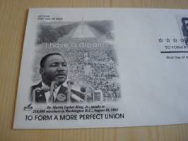 Martin Luther King Jr., 2005, USA, ensipäiväkuori, FDC. Minulla on myös samaa kuorta sarjan erilaisilla postimerkeillä sekä kymmeniä muita Martin Luther King