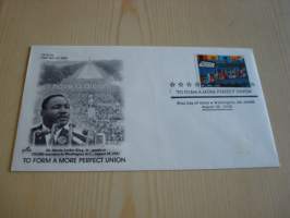 Martin Luther King Jr., 2005, USA, ensipäiväkuori, FDC. Minulla on myös samaa kuorta sarjan erilaisilla postimerkeillä sekä kymmeniä muita Martin Luther King