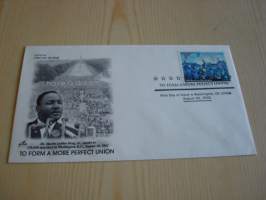 Martin Luther King Jr., 2005, USA, ensipäiväkuori, FDC. Minulla on myös samaa kuorta sarjan erilaisilla postimerkeillä sekä kymmeniä muita Martin Luther King