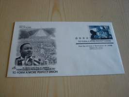 Martin Luther King Jr., 2005, USA, ensipäiväkuori, FDC. Minulla on myös samaa kuorta sarjan erilaisilla postimerkeillä sekä kymmeniä muita Martin Luther King