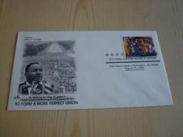 Martin Luther King Jr., 2005, USA, ensipäiväkuori, FDC. Minulla on myös samaa kuorta sarjan erilaisilla postimerkeillä sekä kymmeniä muita Martin Luther King