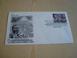 Martin Luther King Jr., 2005, USA, ensipäiväkuori, FDC. Minulla on myös samaa kuorta sarjan erilaisilla postimerkeillä sekä kymmeniä muita Martin Luther King
