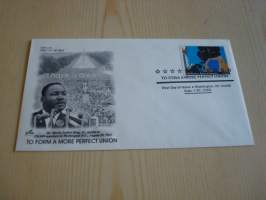 Martin Luther King Jr., 2005, USA, ensipäiväkuori, FDC. Minulla on myös samaa kuorta sarjan erilaisilla postimerkeillä sekä kymmeniä muita Martin Luther King