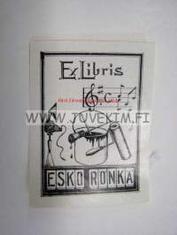 Ex Libris Esko Rönkä -kirjanomistajamerkki