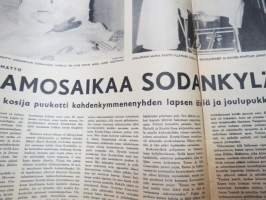 Viikko Sanomat 1957 nr 2, ilmestynyt 11.1.1957, sis. mm. seur. artikkelit / kuvat / mainokset; Kansikuva &quot;Tyttö ja luistin&quot; - Takakansikuva Helsinki Hietalahti